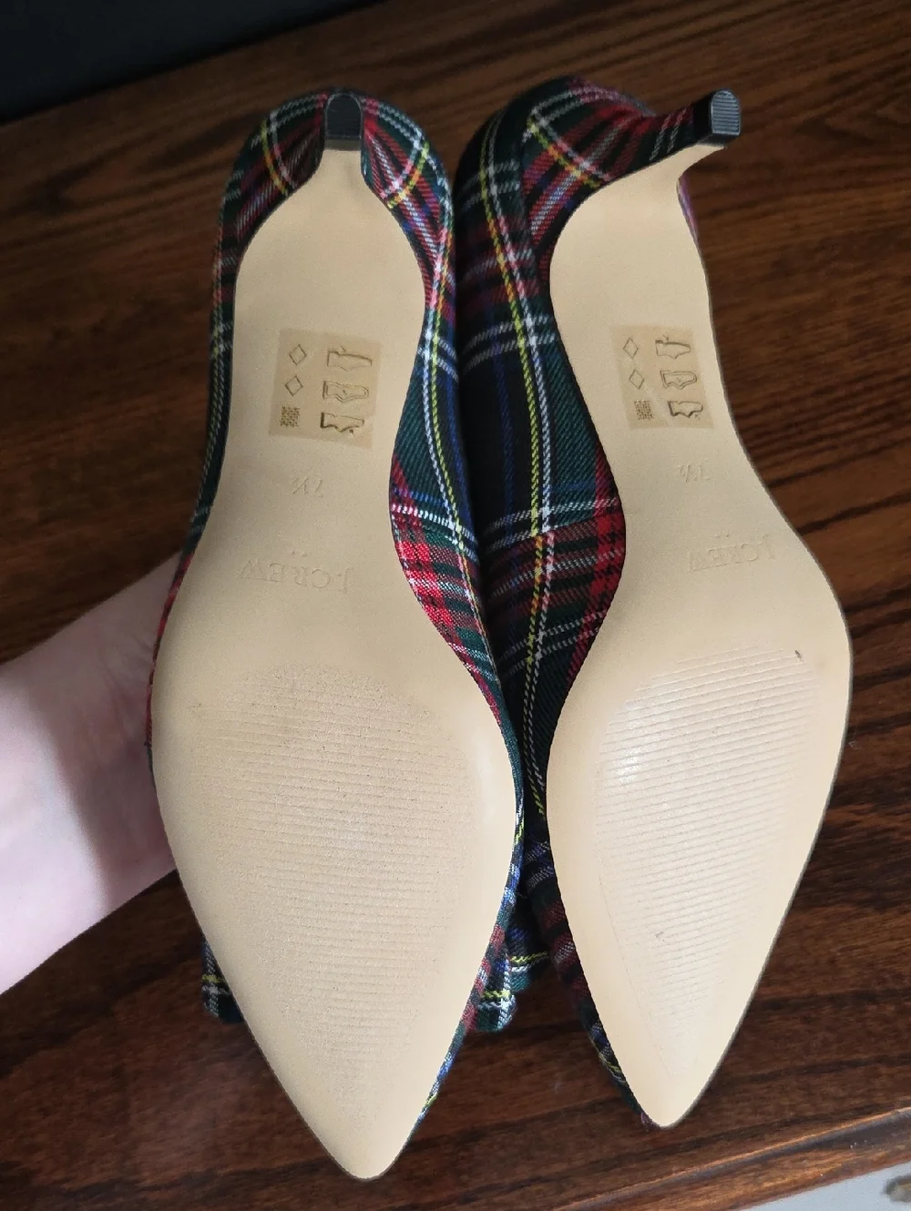 J.CREW Stewart Plaid Kitten Heels